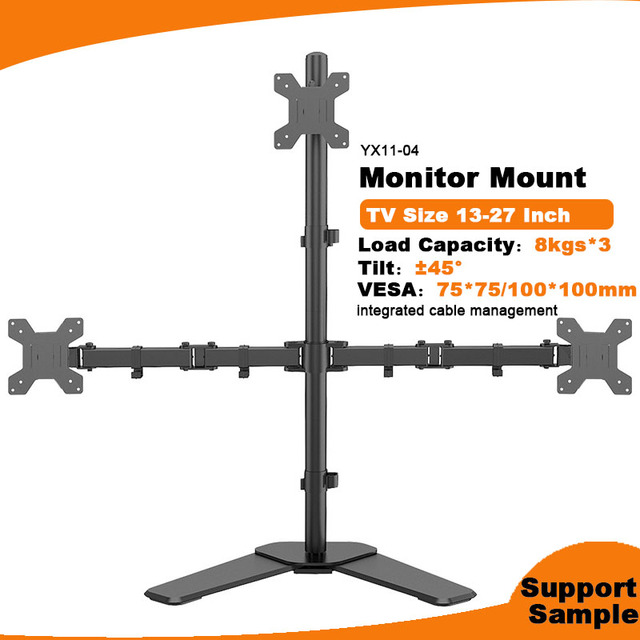 Triple Monitor LED LCD TV Swivel Desk Mount Stand 21 22 23 24 26 27 28 29 30 32"