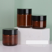 Bouteilles en plastique PET transparentes à paroi épaisse de qualité alimentaire, à large ouverture, avec bouchons, pour crème et huile corporelle, 60g, 100gr, 100ml, 120g, 4 oz, 8 oz