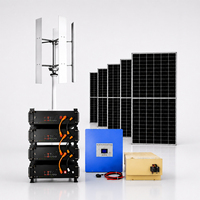 Kit d'énergie hybride combiné éolien 20kW 8kW, système solaire 12kW et batterie lithium 50kWh pour maison mobile extérieure
