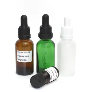 15ml 100ml Amber Green White Empty Cosmetic Essential Oil Glass Bottle with Rubber Dropper Medicine Bottle with Screw Cap