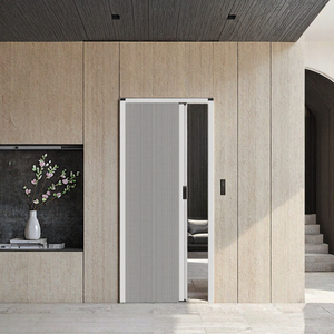 Puerta Corredera Desmontable con Marco de Aluminio Moderno y Persianas de Nido de Abeja, Resistente a Insectos, para División de Espacios en Edificios de Oficinas - Product Image 3