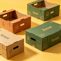 Cajas de Cartón Corrugado Resistentes para Envío de Productos con Ventilaciones Transpirables, Empaque para Frutas y Verduras, Logotipo Impreso Personalizable