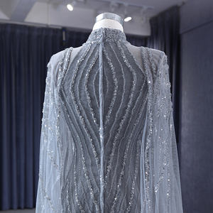 Vestido de Maternidad 222183 Antiestático con Encaje, Patrón de Cristal, para Fiesta, Formal, Cuello Alto, Talla Grande, Silueta de Sirena, Largo hasta el Suelo - Product Image 6