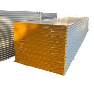 Panneaux sandwich en polyuréthane durables <span class=keywords><strong>et</strong></span> écologiques avec âme en laine de roche pour l'isolation thermique <span class=keywords><strong>et</strong></span> la protection contre le feu des toits/murs d'entrepôts - Product Image 1