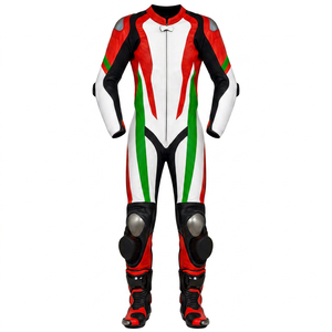 Combinaison de moto en cuir sur mesure de qualité supérieure MotoCP Racing 1 pièce, équipement de conduite avec bosse niveau 2 CE, fabriquée sur mesure - Product Image 1