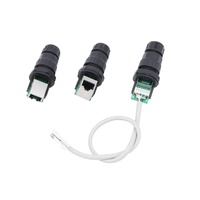 Connecteur RJ45 en nylon 180 degrés femelle monté sur panneau câble Ethernet 24AWG 6 chats 8P8C connecteur de Transmission de Signal prise IP68