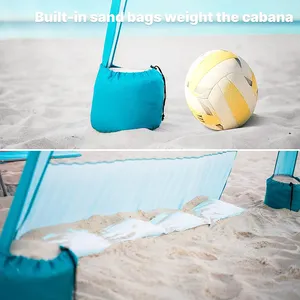 Giá rẻ tùy chỉnh in bãi biển Ô ngoài trời tán Cabana Lều thép không gỉ cực nơi trú ẩn tán với bóng râm tường rèm