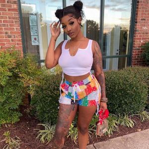 Pantaloncini Estivi da Donna Casual da Spiaggia con Stampa <span class=keywords><strong>Bandana</strong></span>, Vita Alta, Taglie Forti, in Spandex Traspirante - Product Image 2