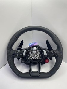 Volant en cuir et fibre de carbone personnalisé pour <span class=keywords><strong>Audi</strong></span> <span class=keywords><strong>A1</strong></span> A3 A4 A5 A6 A7 <span class=keywords><strong>RS</strong></span> R8 RS3 C7 Q5 Q7 S3 S5 8V B9 S4 Q3 Q8 TT - Product Image 4