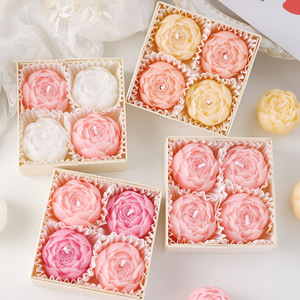 4pcs Scented <b>Candle</b> <b>Gift</b> Box <b>Set</b> Peony Rose Aromatherapy Wedding Favors Holiday <b>Gifts</b> Anniversary Present Luxury Home Decor - Product Image 3