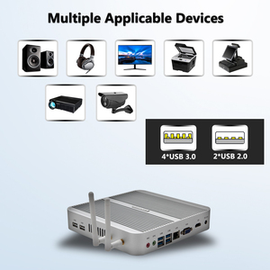 كمبيوتر مكتبي صغير للأعمال من نوع <span class=keywords><strong>i5</strong></span>، يدعم شاشتين بدقة HD+VGA، بدون مروحة، هيكل معدني بالكامل، شحن سريع - Product Image 5