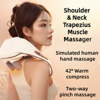 Masseur de cou de type châle, pétrissage par pincement, 4 têtes de massage, chaleur infrarouge, alimentation USB, commande manuelle, relaxation musculaire