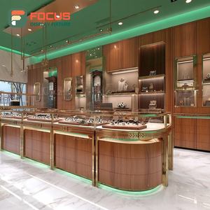 Fabricant d'armoires de présentation de bijoux minimalistes sur mesure, vitrine en verre pour magasin de marque, surface polie - Product Image 1