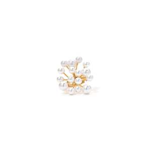 Fashion <b>Rings</b> 316L Stainless Steel PVD <b>Gold</b> Plating Sustainable Resistant Pearl Cluster Design - Product Image 1