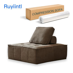 Divano Modulare Quadrato dal Design Moderno con Cuscini Multifunzionali per Spazi Piccoli, Soggiorno e Camera da Letto, Divano in Tessuto Compresso Interamente in Spugna - Product Image 1