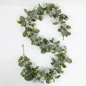 Rosa artificiale eucalipto foglia di denaro simulazione fiori di canna decorazione di piante verdi fotografia oggetti di scena