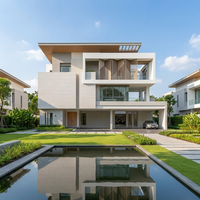 Villa préfabriquée de luxe TOPPRE aux normes australiennes, 4 chambres, toit plat, villa résidentielle, 8 chambres, avec piscine