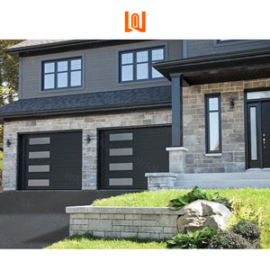 Puerta automática <span class=keywords><strong>de</strong></span> garaje residencial Seccional <span class=keywords><strong>de</strong></span> vidrio esmerilado <span class=keywords><strong>de</strong></span> aluminio negro - Product Image 2