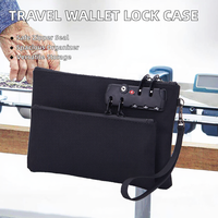 Portefeuille de voyage multifonctionnel pliable en polyester avec fermeture éclair, grande capacité pour passeports et cartes d'identité