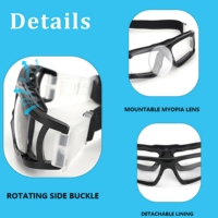 Lentes 100% Anti Luz Azul Resistentes a Impactos, Marco de TPE Envolvente, Hebilla Giratoria Desmontable, Compatible con Miopía, Unisex, para Baloncesto y Deportes
