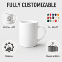 Mug en céramique avec logo personnalisé en gros, mug à café en porcelaine mat et brillant, OEM ODM Hôtel / Cadeau promotionnel, Exportation transfrontalière