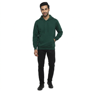 Sudadera con capucha de terciopelo para hombre, la más vendida, de invierno, con media cremallera, 100% algodón, corte holgado, calidad personalizada, venta al por mayor - Product Image 1