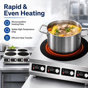 Cocina de Inducción Comercial de Alta Eficiencia con Cuatro Quemadores, Estufa de Mesa de Acero Inoxidable para Restaurante - Product Image 2