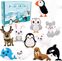 Kit de couture pour enfants - Ensemble de jouets en peluche animaux en feutre DIY pour garçons et filles