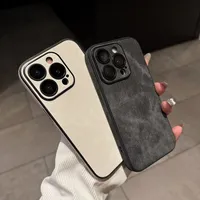 Casing Ponsel Kulit Retro Koboi Warna Washed Untuk IPhone 17 Air 16 15 14 13 12 11 Pro Max Pelindung Lensa Modis Capa