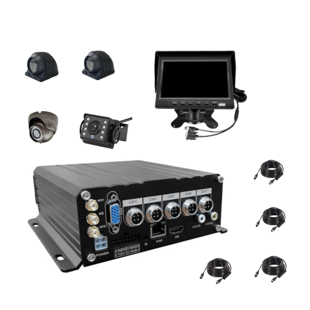 4CH 1080P Vehicle DVR System with GPS Tracking & 4G WiFi, Mobile Digital Video Recorder 4TB HDD for Truck Bus Fleet Management