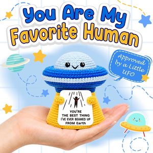 Belatelove UFO Decorativo da Scrivania all'Uncinetto Fatto a Mano - Regalo di Compleanno Motivazionale per Fidanzata o Insegnante |   SEI LA MIGLIORE COSA - Product Image 3
