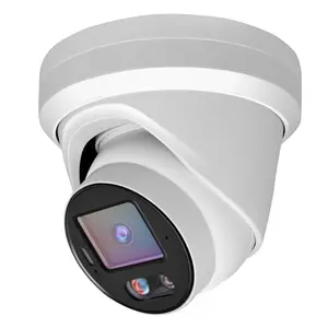 Alarm sesi yanıp sönen kırmızı ve mavi ışık iki yönlü konuşma tam renkli gece PoE IP güvenlik kamera ile 6MP kapalı güvenlik kamera