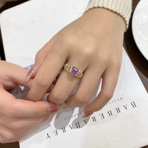 9 High Quality 7*7mm Cushion Cut Multiple Colors Gemstones <b>open</b> <b>Ring</b> 925 Silver Gold Plated Tarnish Free Waterproof Jewelry - Product Image 4