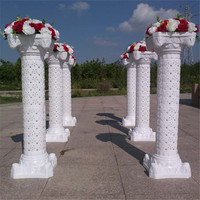 HJ240009-6 Colonne romaine décorative blanche en plastique creux, moule en béton pour événements, fêtes et décoration de chemin d'accès