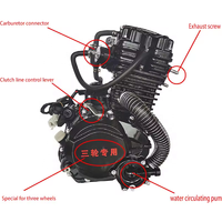 Moteur d'éjecteur à quatre temps monocylindre de Tricycle refroidi à l'eau de moto de haute qualité CQJB 300cc