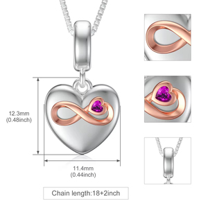 Joyería fina, collar con colgante <span class=keywords><strong>de</strong></span> urna <span class=keywords><strong>de</strong></span> corazón infinito chapado en oro rosa y rodio <span class=keywords><strong>de</strong></span> Plata <span class=keywords><strong>de</strong></span> Ley 925 - Product Image 2