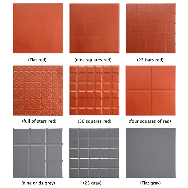 Red brick 300300 anti-slip floor tile water absorption tile roof terrace gray moisture-proof tile