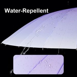 Parapluie d'extérieur personnalisé avec logo, 24 baleines, motif dégradé, bâton en bambou, revêtement imperméable, diamètre 100 cm, vente en gros - Product Image 4