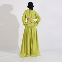 Ensemble deux pièces de qualité supérieure, nouvelle jupe plissée unie taille haute pour femme, ensemble jupe et haut unique pour femme