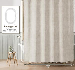 100% <span class=keywords><strong>lin</strong></span> imperméable salle <span class=keywords><strong>de</strong></span> bain personnalisé tissu moderne <span class=keywords><strong>en</strong></span> gros rideaux <span class=keywords><strong>de</strong></span> <span class=keywords><strong>douche</strong></span> gland garniture haute qualité décoration <span class=keywords><strong>rideau</strong></span> <span class=keywords><strong>de</strong></span> <span class=keywords><strong>douche</strong></span> - Product Image 2