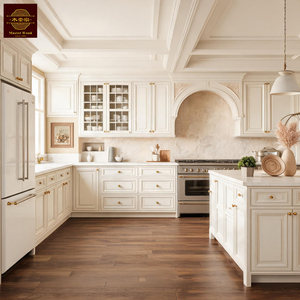 Custom Luxury Modern Solid Wood Shaker Style <strong>Kitchen</strong> Pantry Cupboard Farmhouse White <strong>Modular</strong> <strong>Kitchen</strong> Cabinets with Sink - Product Image 3