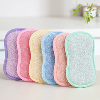 Éponge à vaisselle réutilisable en cellulose de polyester de qualité supérieure, double face, super absorbante, pour le nettoyage de la cuisine