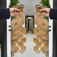 Paket Rambut Manusia Vietnam Mentah Tanpa Proses, Warna Highlight Body Wave, Grosir, Vendor Ekstensi Rambut Manusia