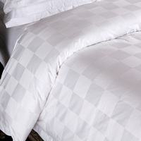 Ensemble de literie de luxe en coton 100% écologique, jacquard, 4 pièces, 300TC, style européen/américain, logo OEM Hilton, couette