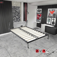 Lit Murphy vertical moderne Huaxin, taille Queen, pliable, design mural suspendu, gain de place, cadre en acier, panneaux en contreplaqué, facile à installer