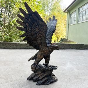 Scultura d'arte 3D personalizzata a grandezza naturale per esterni, aquila/gufo intagliata con stampa digitale in metallo bronzo per decorazione domestica a tema animale - Product Image 6