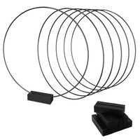 Guirlande circulaire en métal de 12 pouces avec anneaux pour décorations de table de mariage, anneaux ronds dorés, argentés et noirs avec support en bois