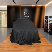 Housse de présentation de voiture en satin brillant, personnalisable avec logo de marque, en spandex haut de gamme effet soie