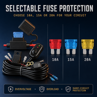 Kit de câblage pour barre LED avec relais, fusible et interrupteur pour camions, SUV, VTT, UTV, véhicules tout-terrain et bateaux