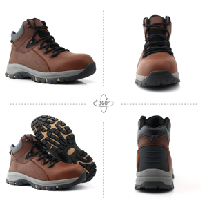 Chaussures de sécurité industrielles pour hommes EN ISO 20345 S3, en cuir véritable, avec embout en acier, chaussures de travail de protection - Product Image 2